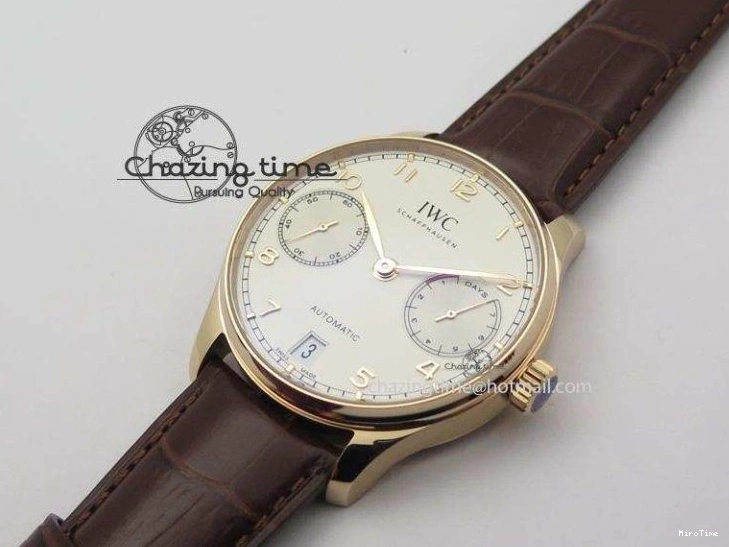 MIROTIME 0128 Fashionable Portuguese Real PR RG IW500701 ZF 1:1 Best Edition On Brown Leather Strap A52010 V 7302